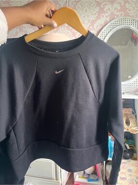 Nike Black Crewneck Sweatshirt with Silver Swoosh